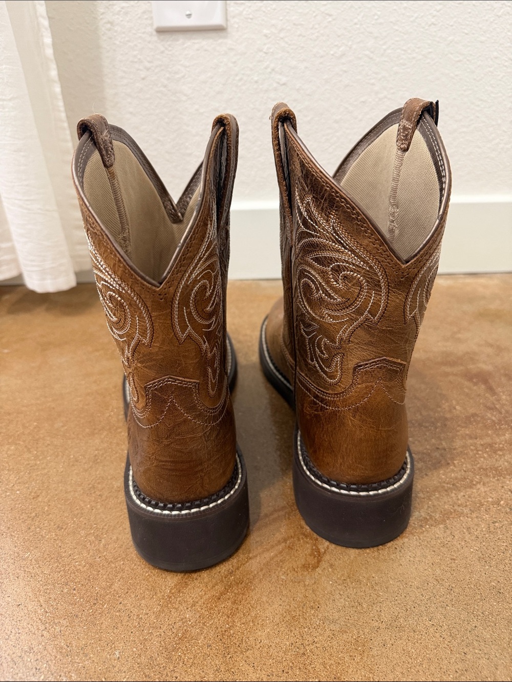 Ariat Women’s Fatbaby Heritage Western Cowboy Boot - Mazy Crackled Cottage - Picture 5 of 8